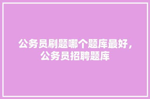 公务员刷题哪个题库最好，公务员招聘题库 建筑考试