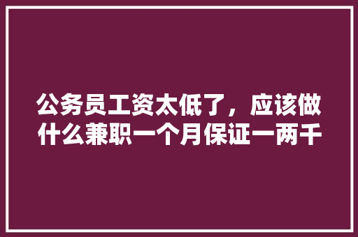 公务员工资太低了，应该做什么兼职一个月保证一两千就行，搞笑公务员考试题 教育科普
