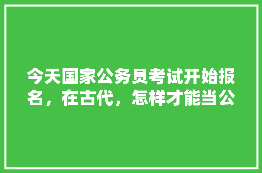 今天国家公务员考试开始报名，在古代，怎样才能当公务员呢，古代公务员考试 建筑考试