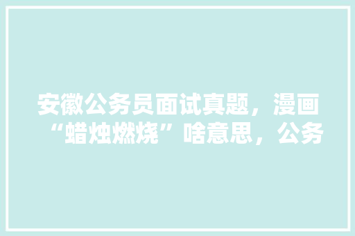 安徽公务员面试真题，漫画“蜡烛燃烧”啥意思，公务员考试漫画真题 大学排名