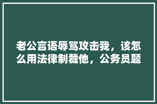 老公言语辱骂攻击我，该怎么用法律制裁他，公务员题目好变态 教育科普
