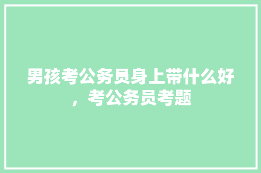 男孩考公务员身上带什么好，考公务员考题 专业填报
