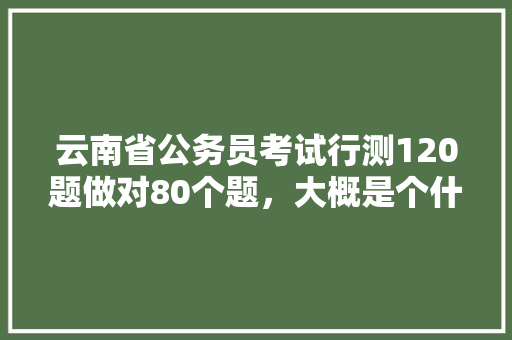 云南省公务员考试行测120题做对80个题，大概是个什么分数，什么水平，昆明公务员考试题目及答案 专业填报