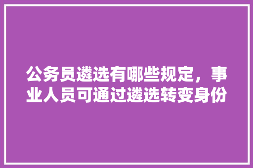 公务员遴选有哪些规定，事业人员可通过遴选转变身份成为公务员吗，辽宁公务员遴选考试题库 公考知识