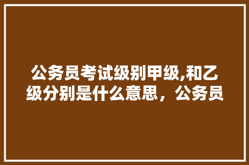 公务员考试级别甲级,和乙级分别是什么意思，公务员考试属性规律 公考知识