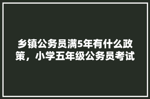 乡镇公务员满5年有什么政策，小学五年级公务员考试题目及答案 专业填报