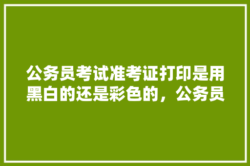 公务员考试准考证打印是用黑白的还是彩色的，公务员黑白格题 建筑考试