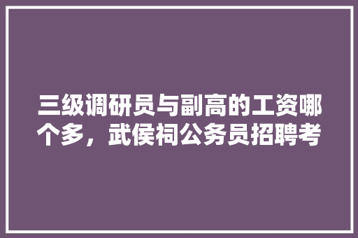 三级调研员与副高的工资哪个多，武侯祠公务员招聘考试题及答案 专业填报