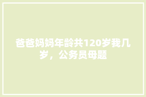 爸爸妈妈年龄共120岁我几岁，公务员母题 大学排名