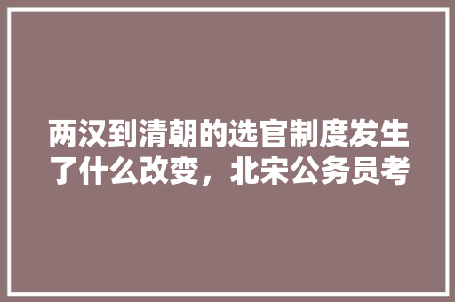 两汉到清朝的选官制度发生了什么改变，北宋公务员考试 专业填报