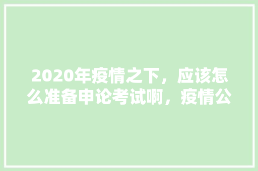 2020年疫情之下，应该怎么准备申论考试啊，疫情公务员考试题申论范文 公考知识