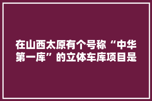 在山西太原有个号称“中华第一库”的立体车库项目是哪个公司做的，公务员考试立体图形 公考知识