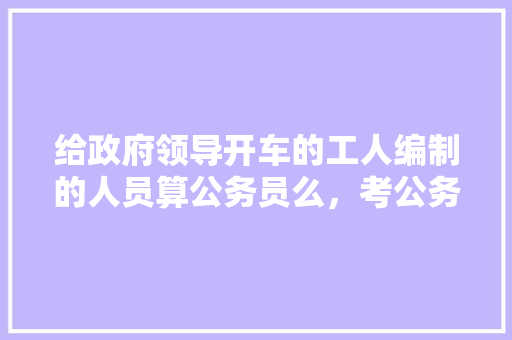 给政府领导开车的工人编制的人员算公务员么，考公务员考试题 大学排名