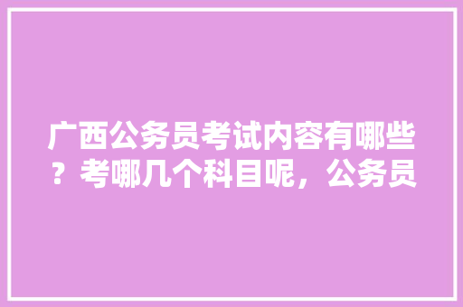 广西公务员考试内容有哪些？考哪几个科目呢，公务员考试题纲范文 公考知识