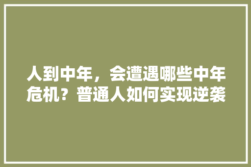 人到中年，会遭遇哪些中年危机？普通人如何实现逆袭，老王讲公考 教育科普