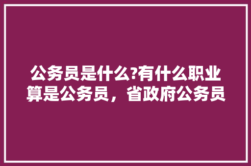 公务员是什么?有什么职业算是公务员，省政府公务员考试题库及答案