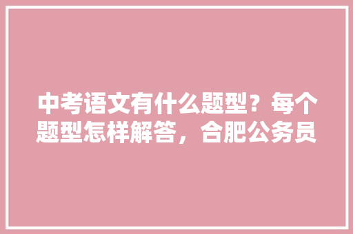 中考语文有什么题型？每个题型怎样解答，合肥公务员考试题型分布 大学排名