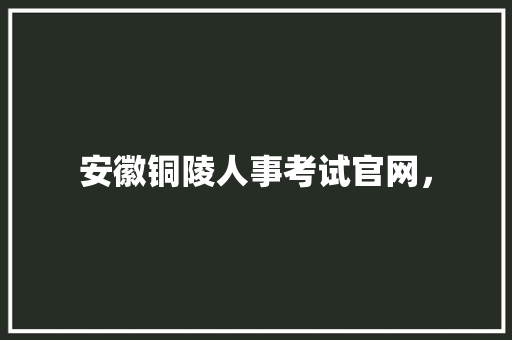 安徽铜陵人事考试官网， 大学排名