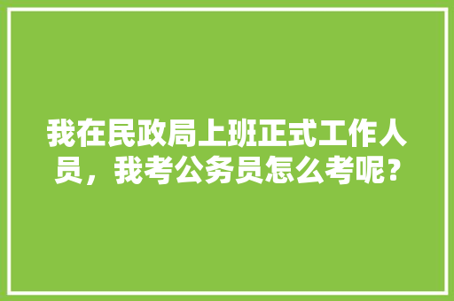 我在民政局上班正式工作人员，我考公务员怎么考呢？有什么条件呢，民政公务员考试题目及答案 公考知识