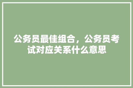 公务员最佳组合，公务员考试对应关系什么意思 公考知识