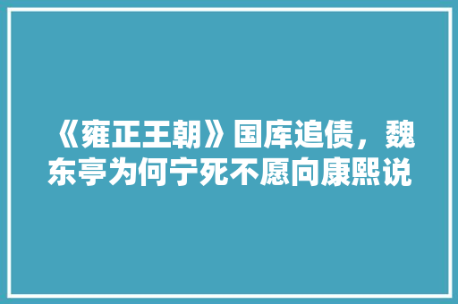 《雍正王朝》国库追债，魏东亭为何宁死不愿向康熙说明欠债实情，大运河公务员考试题及答案 公考知识