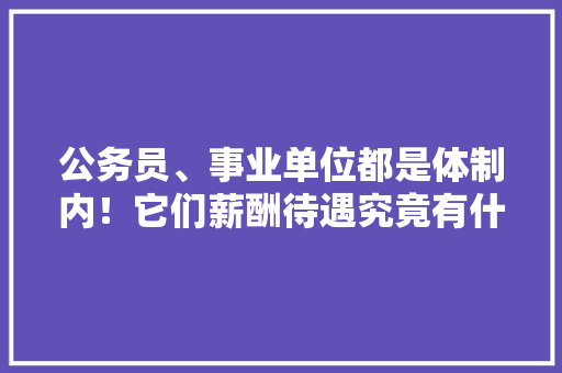 公务员、事业单位都是体制内！它们薪酬待遇究竟有什么不同，公务员和事业编考试题目一样吗 专业填报