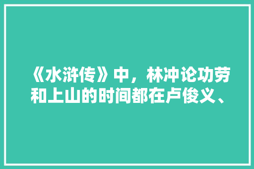 《水浒传》中，林冲论功劳和上山的时间都在卢俊义、关胜之上，为何排位在他们之下，总司令的意思