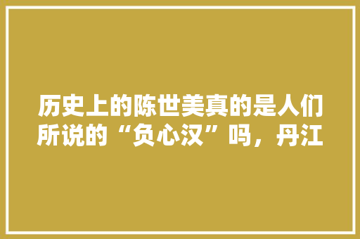 历史上的陈世美真的是人们所说的“负心汉”吗，丹江市公务员考试题目 教育科普