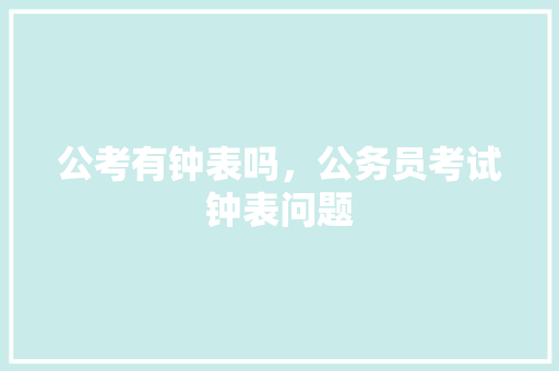 公考有钟表吗，公务员考试钟表问题