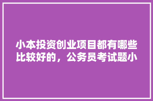 小本投资创业项目都有哪些比较好的，公务员考试题小本怎么做 公考知识