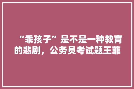 “乖孩子”是不是一种教育的悲剧，公务员考试题王菲李亚鹏 建筑考试