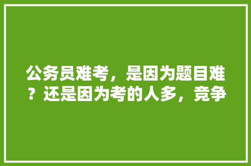 公务员难考，是因为题目难？还是因为考的人多，竞争压力大，公务员考试题难吗现在 大学排名