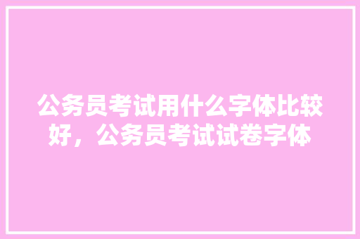 公务员考试用什么字体比较好，公务员考试试卷字体