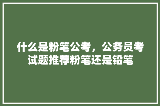 什么是粉笔公考，公务员考试题推荐粉笔还是铅笔