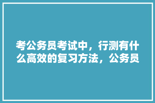 考公务员考试中，行测有什么高效的复习方法，公务员考试题讲解 大学排名
