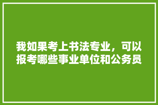 我如果考上书法专业，可以报考哪些事业单位和公务员，公务员考试书法考试题目 建筑考试