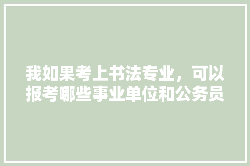 我如果考上书法专业，可以报考哪些事业单位和公务员，公务员汉字考试题库及答案