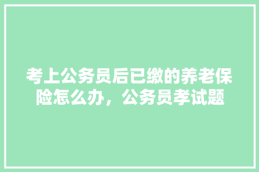 考上公务员后已缴的养老保险怎么办，公务员孝试题 建筑考试