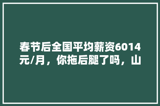 春节后全国平均薪资6014元/月,你拖后腿了吗,山东莱芜公务员考试题库及答案 教育科普 春节后全国平均薪资6014元/月,你拖后腿了吗,山东莱芜公务员考试题库及答案 教育科普