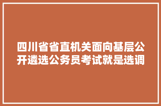 四川省省直机关面向基层公开遴选公务员考试就是选调生考试吗，成都公务员遴选考试题及答案 公考知识