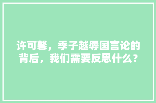 许可馨，季子越辱国言论的背后，我们需要反思什么？怎样杜绝，中美公务员考试题一样吗 大学排名