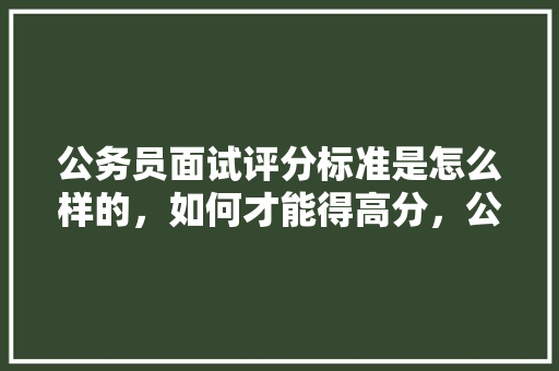 公务员面试评分标准是怎么样的，如何才能得高分，公务员考试题得分规则 建筑考试
