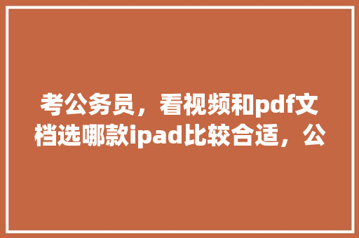 考公务员，看视频和pdf文档选哪款ipad比较合适，公务员考试题目PDF 教育科普