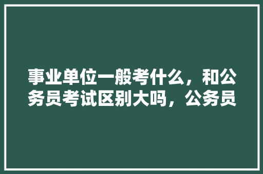 事业单位一般考什么，和公务员考试区别大吗，公务员考试题目命名规则 公考知识