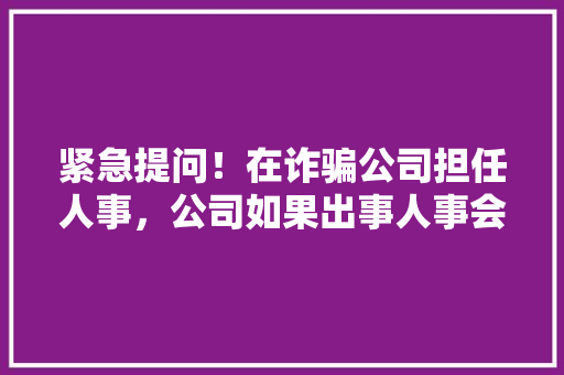 紧急提问！在诈骗公司担任人事，公司如果出事人事会被判刑吗，公务员面试诈骗 建筑考试