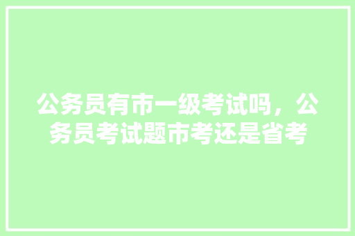 公务员有市一级考试吗，公务员考试题市考还是省考 专业填报