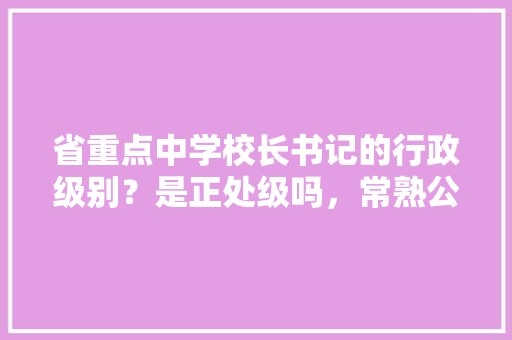 省重点中学校长书记的行政级别？是正处级吗，常熟公务员考试题目 专业填报