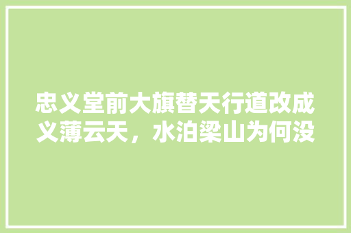 忠义堂前大旗替天行道改成义薄云天，水泊梁山为何没了家国情怀，梁山公务员考试题及答案 公考知识