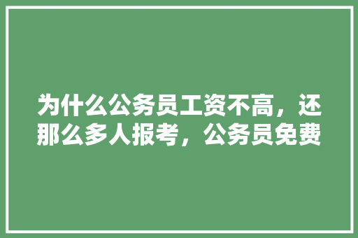 为什么公务员工资不高，还那么多人报考，公务员免费考试题库及答案 专业填报