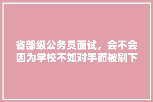 省部级公务员面试，会不会因为学校不如对手而被刷下来呢，国家公务员考试省部级 专业填报